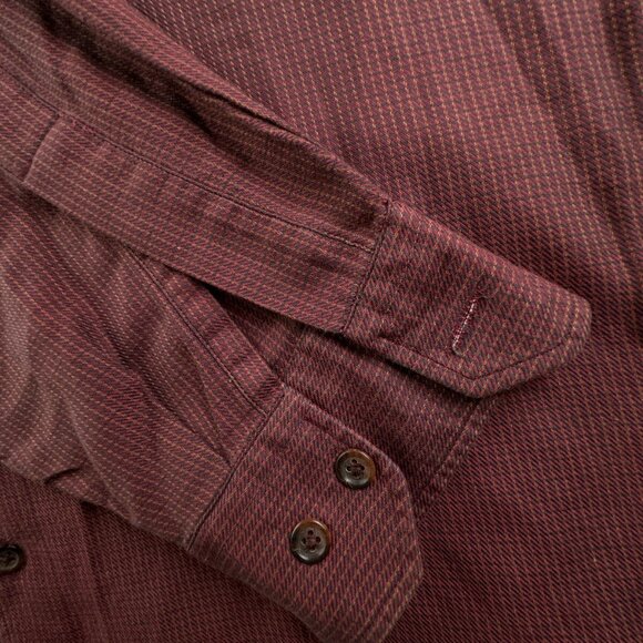 Scott Barber Button Up Shirt Men Large Red Check All Cotton Soft Long Sleeve - Picture 11 of 13